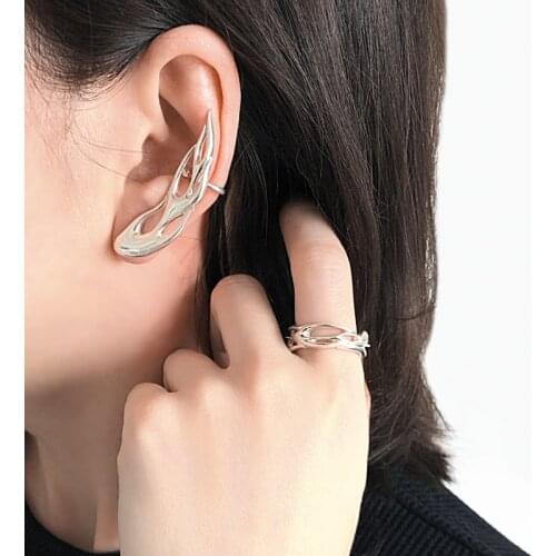 Punk Flame Shape Stud Earrings For Women Girl Hip Hop Rock Party Cool Ear Bone Earrings Studs Female Statement Jewelry 2020