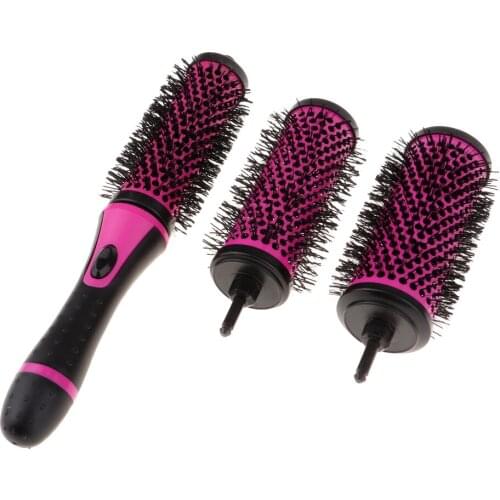 1 Set of Nylon Round Hair Styling Curling Brush with Detachable Handle for Straightening Blow Drying