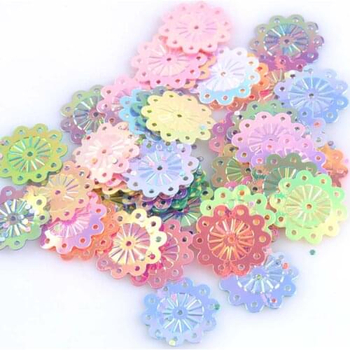 10g mixed round flower Spangle Loose Sequins Multicolor Paillettes Sewing Craft Children DIY Accessories 18mm CP1417