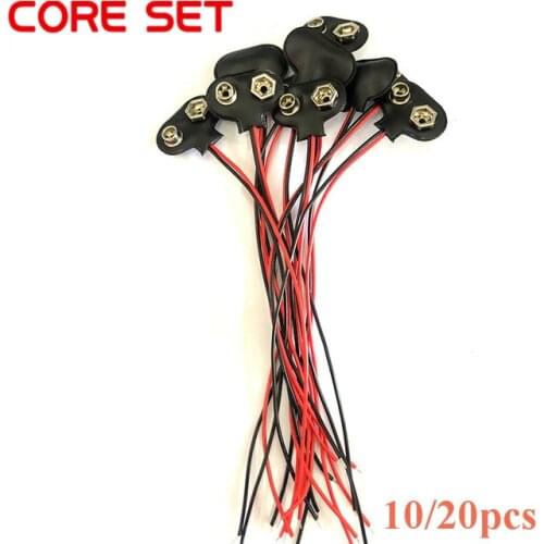 10/20pcs 9V Battery Snap Connector clip Lead Wires holder wire length 15CM 9v battery connector