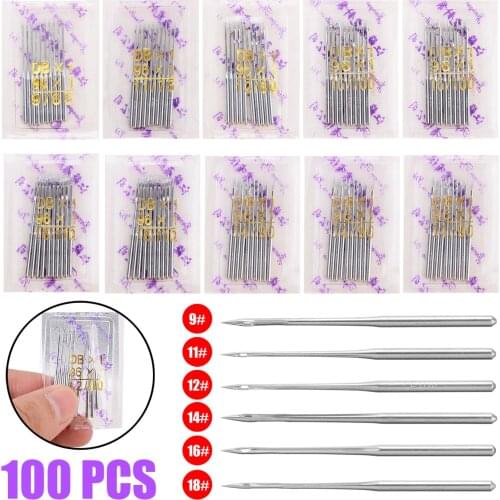 100pcs Industrial Sewing Machine Needles Set Thread Household Universal Steel Craft Sewing Machine Needles Home Domestic Knit