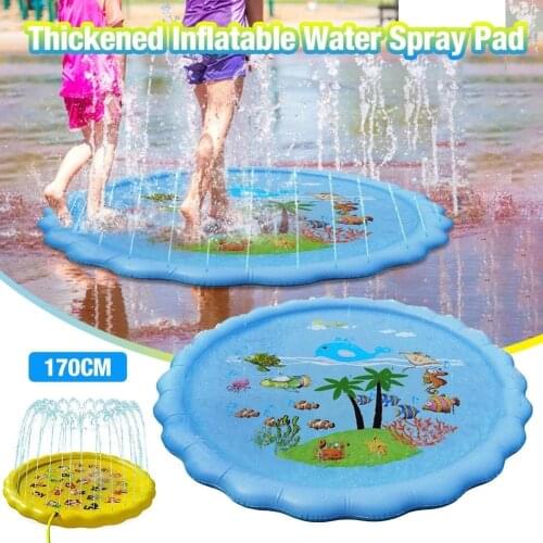 170cm Water Spray Pad Water Play Mat Cushion Fountain Summer Beach Party Childrens Float Pool Toys Swimming Ring Dropshipping