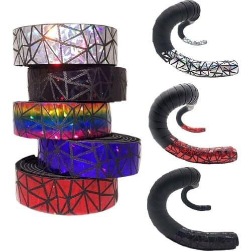 2Pcs Cycling Road Bike Handlebar Tape Faux Leather Bicycle Handle Bar Tapes Wrap Cork Guidoline Fixing Straps with Bar Plugs