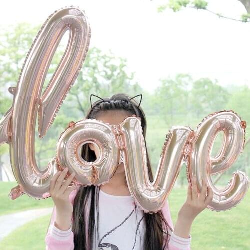 50pcs 40inch Romantic Letter Balloons Rose Gold LOVE Foil Balloons Wedding Decoration Ballons 108*64cm lin2297
