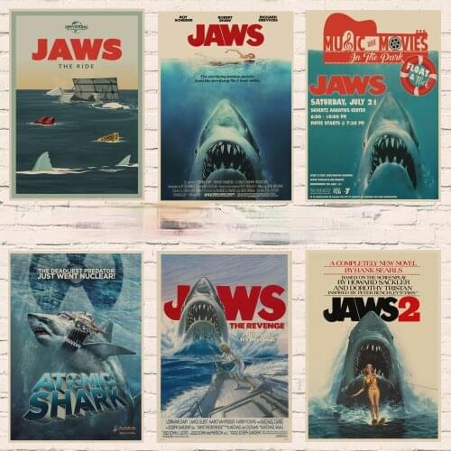 5D DIY Diamond Painting JAWS Poster Shark Classic Horror Movie Diamond Mbroidery Mosaic Cross Stitch Paint Home Decor Art