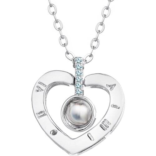 Bettyue Brand Letter Necklace 100 languages I love you Projection Pendant Necklace For Women Wedding Jewelry Necklace Gift