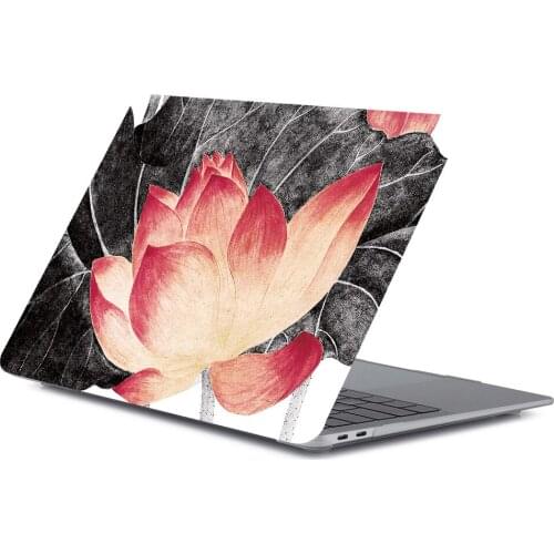 Chinese Painting Lotus Pattern Laptop Case For MacBook Retina Air 11 12 13.3 New Pro 15.4 16 inch Cover shell