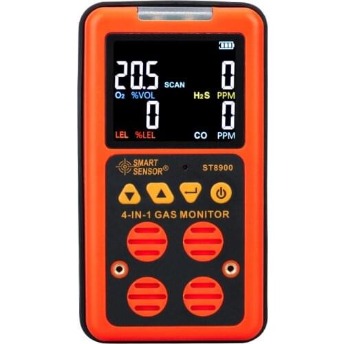 Digital Multi Gas Detector 4 in 1 O2 H2S CO LEL Gas Analyzer Oxygen Hydrogen Sulfide Carbon Monoxide Combustible Gas Monitor