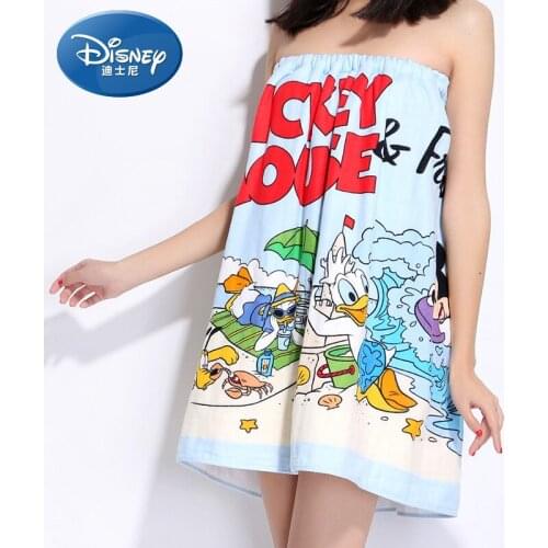 Disney Cartoon Print Child Bath Towel 100% Cotton Soft Children Beach Towel Women Bath Dress Robe 70*140cm Gifts Dropshipper