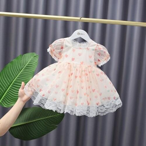Lolita Style Baby Dress Ball Gowns Kids Clothes Children Princess 1st Birthday Party Clothes Newborn Girls Dresses 0-5Y
