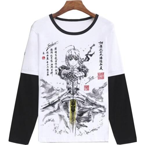 Fate Grand Order Unisex T-Shirt Women Men Funny Long Sleeve Fgo Apocrypha Saber Cosplay Fate Stay Night Fate Zero