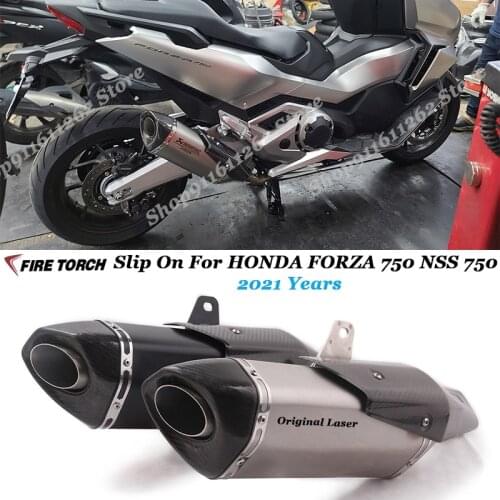 Forza 750 2021 Motorcycle Exhaust Escape Modified Middle Link Pipe Muffler Carbon Fiber heat shield For HONDA forza750 Nss 750