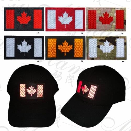 MAMAO Canadian multicam canada flag IR infrared blackout reflective laser cut touch fastener patch