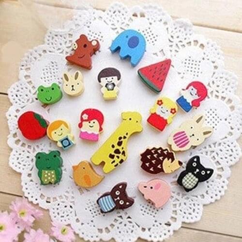 Student Stationery Environmental Protection Wooden Fridge Magnet Fun Fruit Baby Kid Gift Nontoxic Children Toys Animal Cartoon