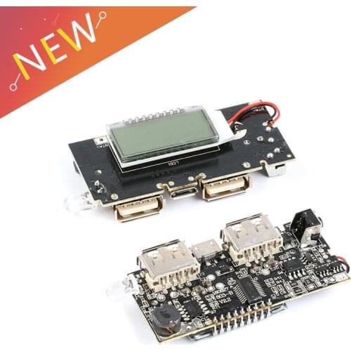 5V 2A Mobile Power Bank Charge Controller Digital LCD Dual USB 18650 Lithium Battery Charger Board Power Regulator Module PCB