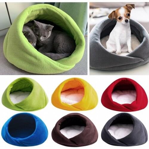 Pet Bed Sofas Teddy Small Dog Kennel Winter Pet Nest Mat Thickened Warm Closed Four Seasons Universal Washable Cat House Villa