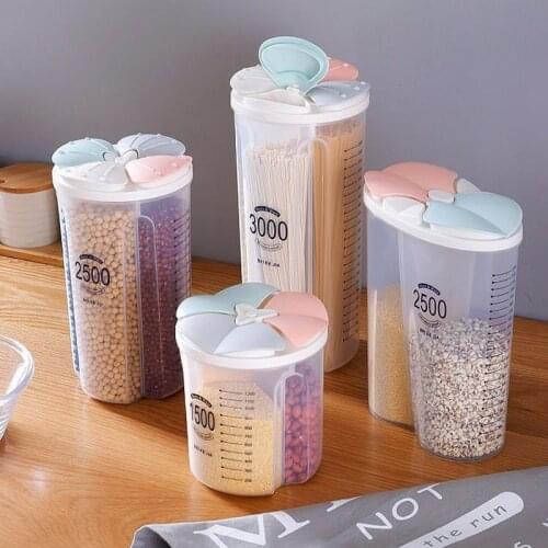 Kitchen Storage Box Food Storage Box Grain Bean Rice Storage Tank Container Moisture-Proof Sealed Cans Transparent Organizers