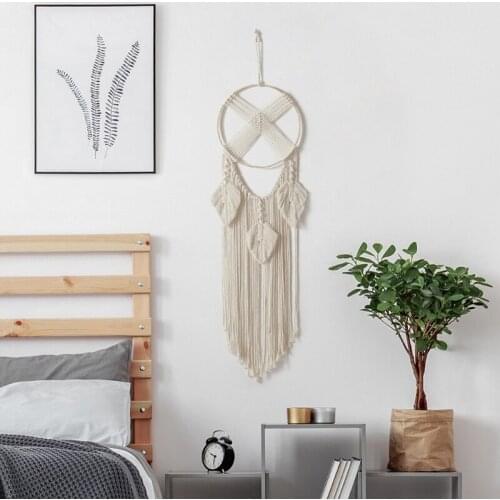 Macrame Dream Catcher Wall Hanging Large Tassels Bohemian Decorations Handmade for Home Bedroom Living Room Indoor Decor