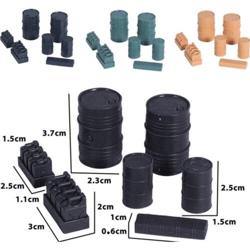 Oil Drum Oil Tank Kit with Tool Box for 15 x 15 x 17cm Model Assembly Robot Garage