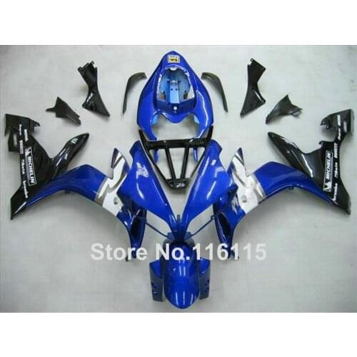 MOTOMARTS fairing kit for YAMAHA R1 2004 2005 2006 YZF R1 04 05 06 blue white black motorcycle fairings set 3289 Full injection