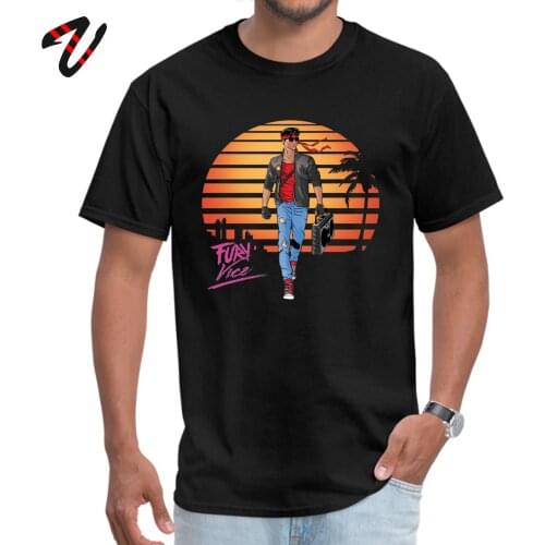 Faddish Kung Fury Vice Classic Lazy Sleeve T-Shirt Thanksgiving Day O-Neck Pure Java Tops T Shirt for Men Tee-Shirt Funny