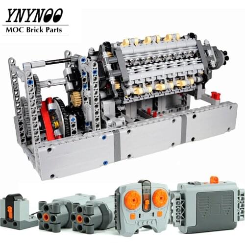 NEW MOC Napier Deltic Engine V42 Engine Gearbox Sequential Building Blocks Bricks DIY Toys for Technical MOC Creactor Cars