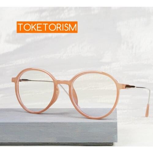 Toketorism Bluelight Glasses Round Frame Eye Protection Blue Blocking Computer Eyeglasses