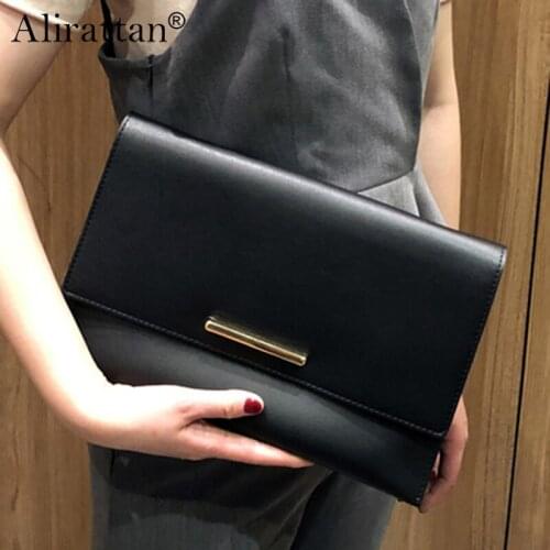Pure Color Soft Leather PU Leather Envelope Bag Simple Clutch Bags For Women 2021 New Fashion Brand Ladies Shoulder Bag