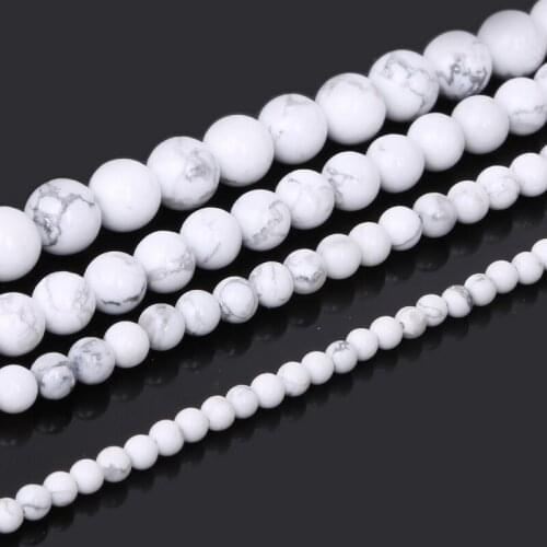 New Fashion 15''/strand Selectable 4m 6m 8m 10mm Round Synthetic Stone Howlite Dyed Beads For Bracelet Necklace Christmas Gift