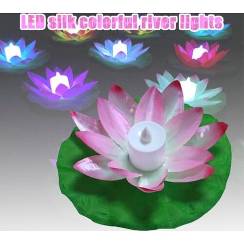 Floating Lotus Light Pool Outdoor Garden Water Flower LED Lamp Lights Electronic Candle Lotus Floating Light XH8Z