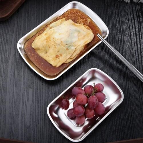 304 stainless steel tray fruit snack storage tray hotel tableware towel dish snack dish household dish