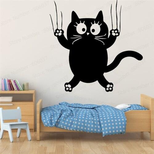 Romantic Cat Self Adhesive Vinyl Wallpaper For Kids Rooms Nursery Room Decor Home Party Decor Wallpaper WL190