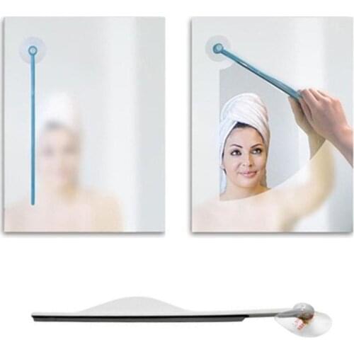 Vehemo Bathroom Mirror Glass Wiper Suction Defog Steam Clean Brush Wiper Squeegee