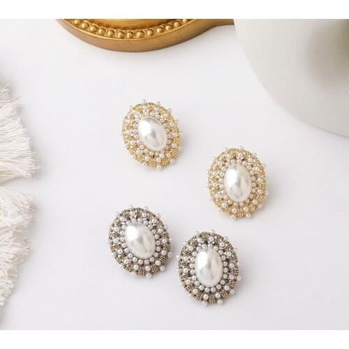 MISSNICE Moda Vintage Simulated Pearl Oval Earring Retro Jewelry For Wedding Brincos Gifts Classic Party Accessories