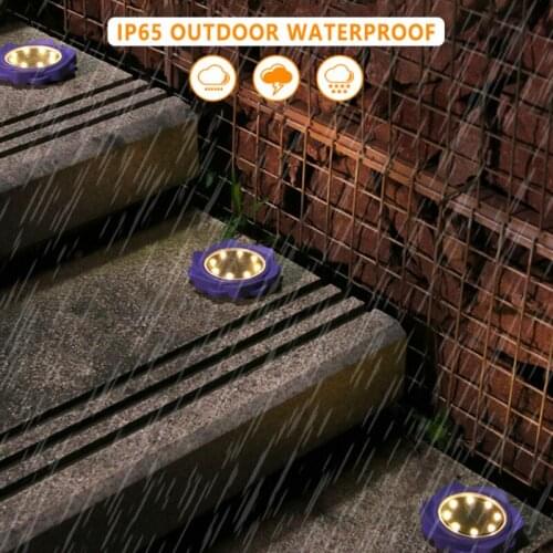 8 LED Solar Ground Lights IP65 Waterproof Outdoor Solar Underground Lamps Garden Landscape Lighting For Lawn Pathway Patio