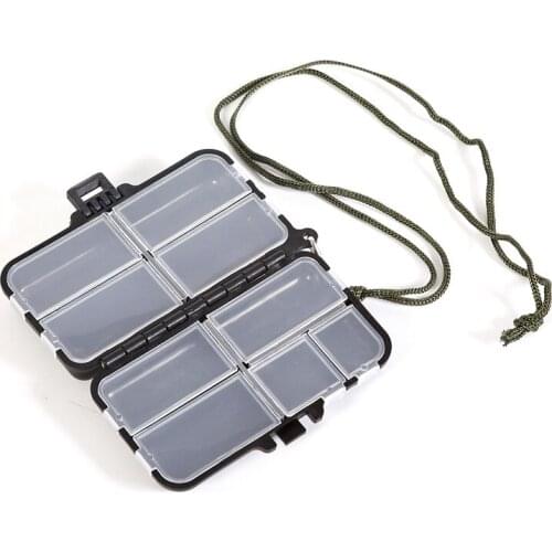 9 Compartments Fishing Tackle Boxes With Anti-lost Lanyard Waterproof Plastic Fishing Lure Bait Storage Case