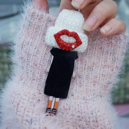 Weixia Feiyue Brooches Lips For Clothes