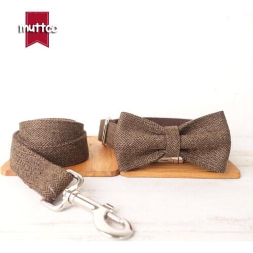 MUTTCO attactive pet dog ID tag collar leash DEEP BROWN SUIT self-design adjustable puppy nameplate collar 5 sizes UDC118