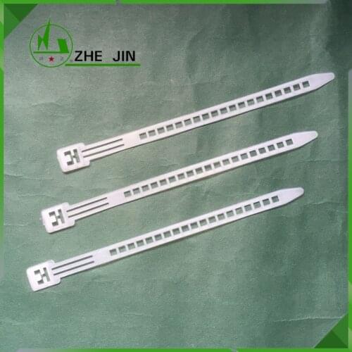 ZHEJIN (100pcs) ZJ-9.0*174MM 0.35"X6.85" Wire Collect Ties 100pcs/pack - White - (width:9.0mm)