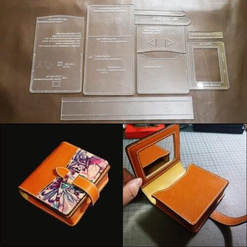 Womens Lipstick Storage Bag Making Template Sewing Design Stecncil Handmade Leather Craft Pattern Tool Supplies