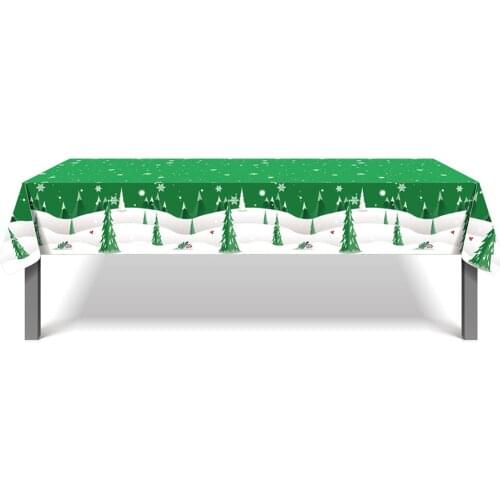 130*220cm Merry Christmas Tree Party Theme Tablecovers Happy Xmas Santa Claus New Year Disposable Tablecloth Party Decorations