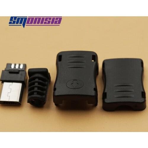 20sets 4 in 1 Micro USB 5P 5Pin Micro USB Plug Male Socket Connector+Plastic housing shell