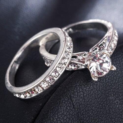 2020 Charm Rings For Women Bijoux Crystal Engagement Wedding Jewelry anel masculino Couple Rings For Lovers Size 6 7 8 9
