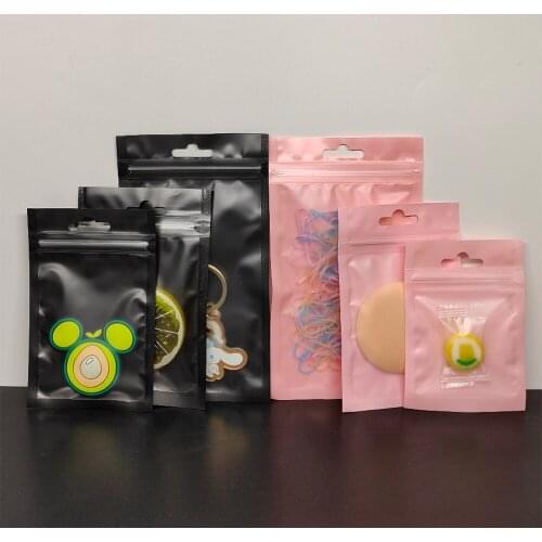 50pcs/lot Packaging Bag Flat Bath Salt Cosmetic Bag One Side Clear Mini Plastic Zip Lock Bags Thick Bag