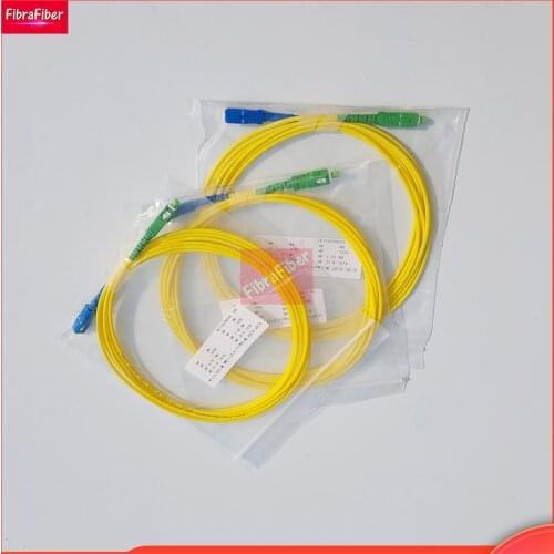 50PCS Jumper SC UPC to SC APC Single-mode optical fiber Optic patch cord 2.0mm PVC G657A SM FTTH Optic Cable 1m 2m 3m 5m
