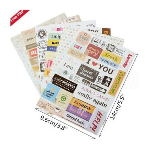 6pcs/set Retro DIY Calendar Paper Stickers for Scrapbooking Diary Planner Sticky