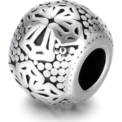 316L Stainless Steel Bead Cross Solid Polished 5mm Large Hole Metal Beads Charms for DIY Bracelet Jewelry Making Accessories