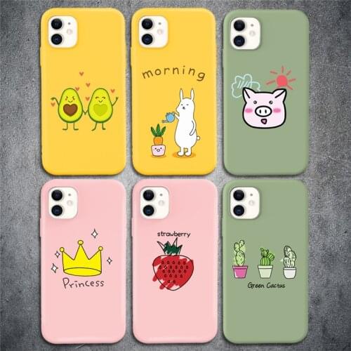Cute Cartoon Pig Giraffe Crown Case For iPhone 12 11 Pro XS Max 12 Mini X XR 5S SE 2020 6 6s 7 8 Plus Soft Shockproof Back Cover