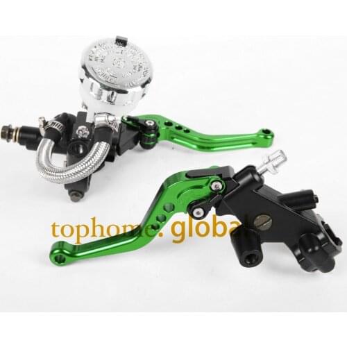 CNC Front Brake Master Cylinder & Perch Clutch Brake Levers 7/8"with Adjustable Fluid Reservoir For Kawasaki ZX6R/636