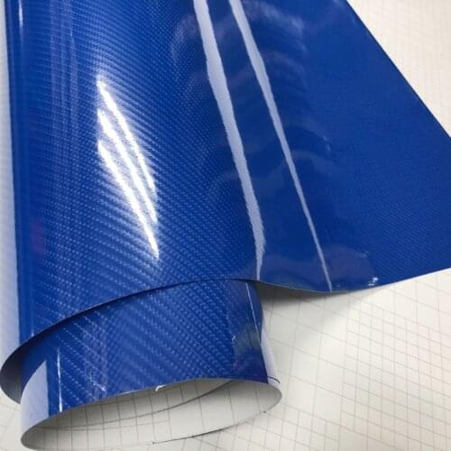 High Glossy 5D Blue Carbon Fiber Color Film Smooth Car Carbon Fiber Stickers Interior Foil Car Sticker Vinyl Film Car Styling